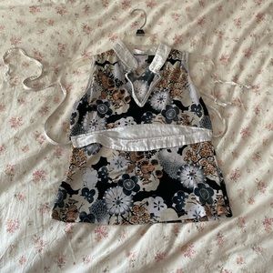y2k floral qipao blouse